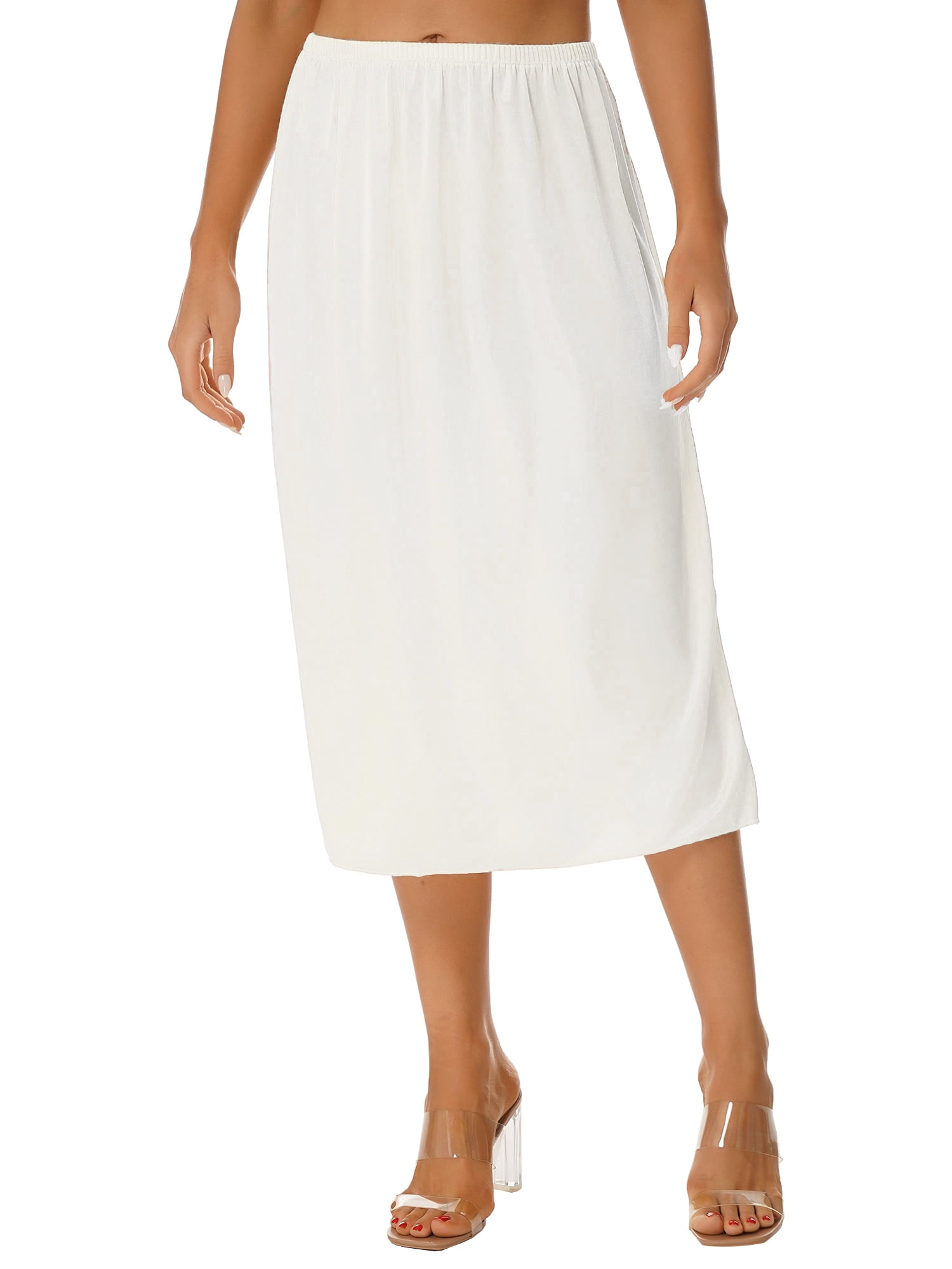 DPOIS Half Slips for Women Under Dresses Underskirts Petticoat 75cm White  XXL 