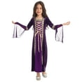 thumbnail image 1 of DPOIS Kid Girls Renaissance Vintage Dress Medieval Costume Halloween Cosplay Purple 10, 1 of 7