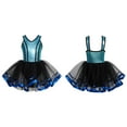 thumbnail image 1 of DPOIS Kid Girls Sparkling Sequins Lyrical Ballet Dance Leotard Tutu Dress Blue-A 12, 1 of 7
