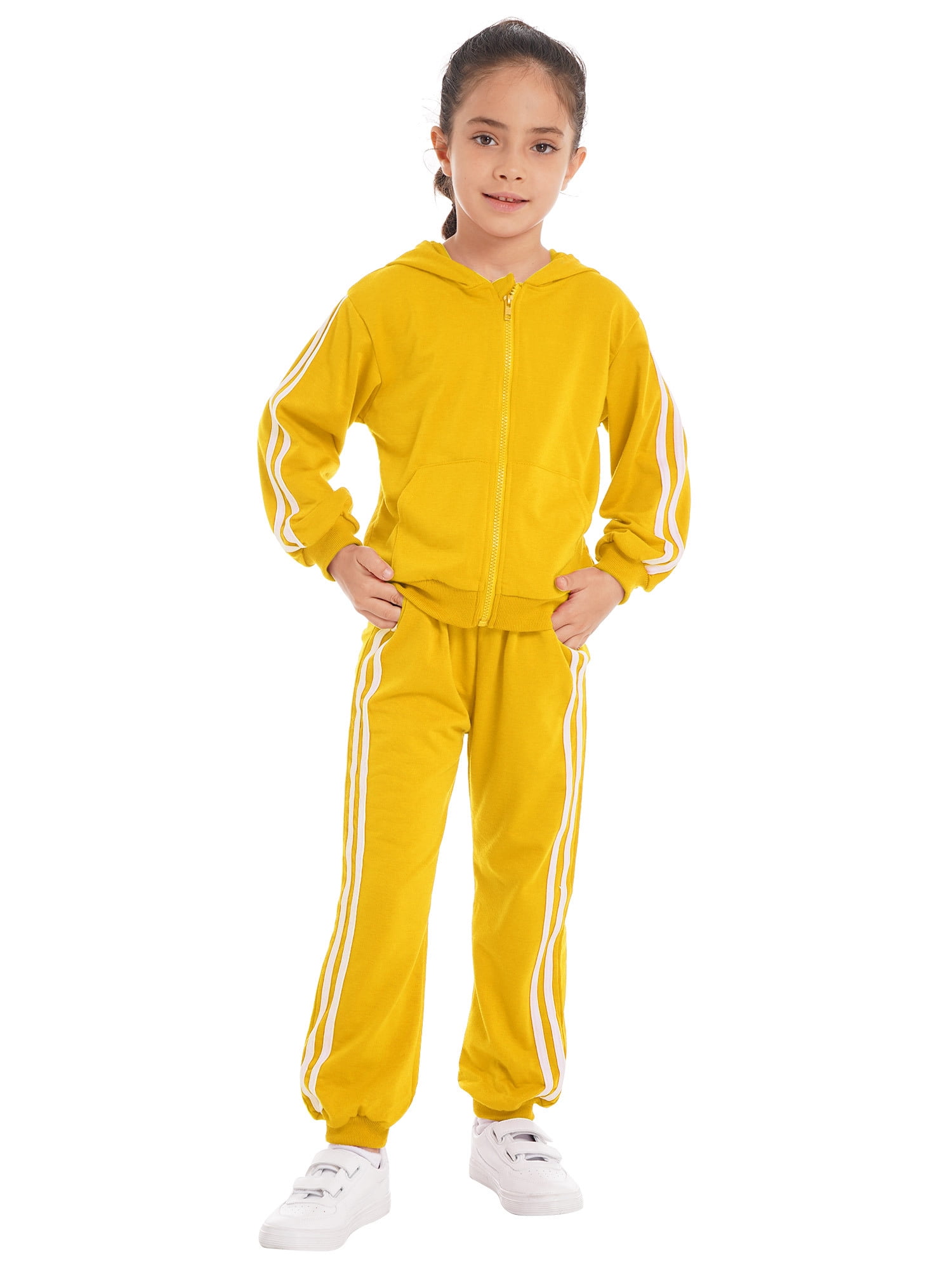 DPOIS Kids Boys 2 Piece Tracksuit Jogger Sets Full Zip Hoodies Outfits  Yellow 12-18 Months - Walmart.com