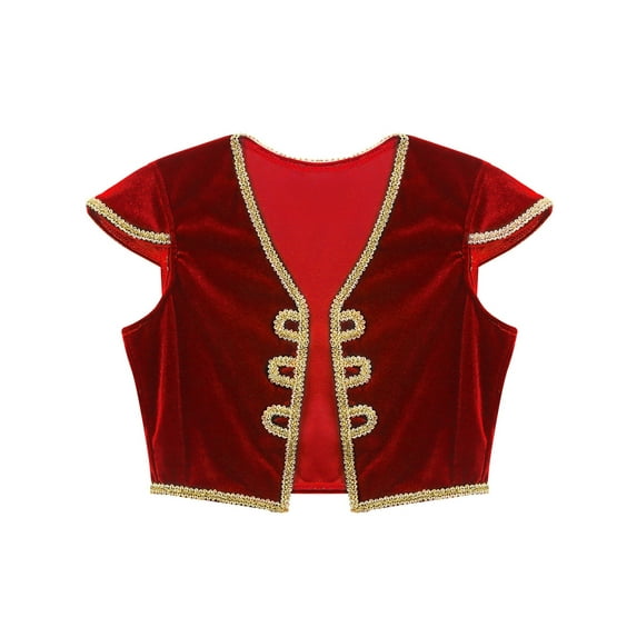 DPOIS Kids Boys Arabian Prince Costume Sleeveless Waistcoat Vest Top Red 10