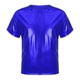 thumbnail image 1 of DPOIS Kids Boys Girls Shiny Metallic Hip Hop Dance T-Shirt, 1 of 6