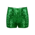 thumbnail image 1 of DPOIS Kids Boys Girls Sparkle Sequins Jazz Hip Hop Dance Shorts Green 6-10, 1 of 5