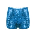 thumbnail image 1 of DPOIS Kids Boys Girls Sparkle Sequins Jazz Hip Hop Dance Shorts Lake Blue 12-16, 1 of 5