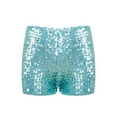 thumbnail image 1 of DPOIS Kids Boys Girls Sparkle Sequins Jazz Hip Hop Dance Shorts Sky Blue 6-10, 1 of 6