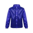 thumbnail image 1 of DPOIS Kids Boys Hip Hop Dance Shirts Jazz Dance Sequin Long Sleeve Jackets Blue 4-5, 1 of 7