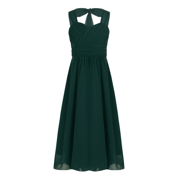 DPOIS Kids Flower Girl A Line Chiffon Junior Bridesmaid Dress