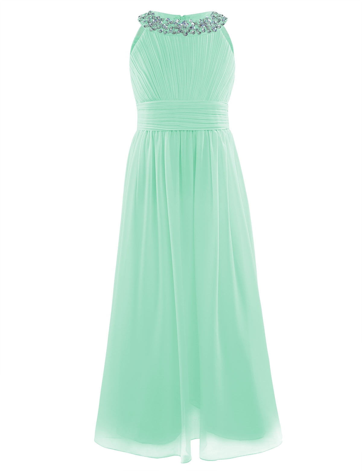 Baby Girls Mint Green Pleated Dress Suit – Elegant 2 Piece Floral Party Wear Set main image 1