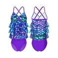 thumbnail image 1 of DPOIS Kids Girls 2 Piece Ruffled Mermaid Swimsuit Bathing Suit Multi 12, 1 of 7