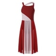 thumbnail image 1 of DPOIS Kids Girls Ballet Lyrical Dance Dresses Sleeveless Color Block Leotard Red 14, 1 of 7