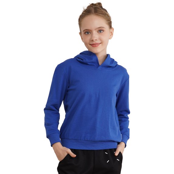 DPOIS Kids Girls Boys Long Sleeve Hooded Sweatshirt Pullover Hoodies Blue 9-10