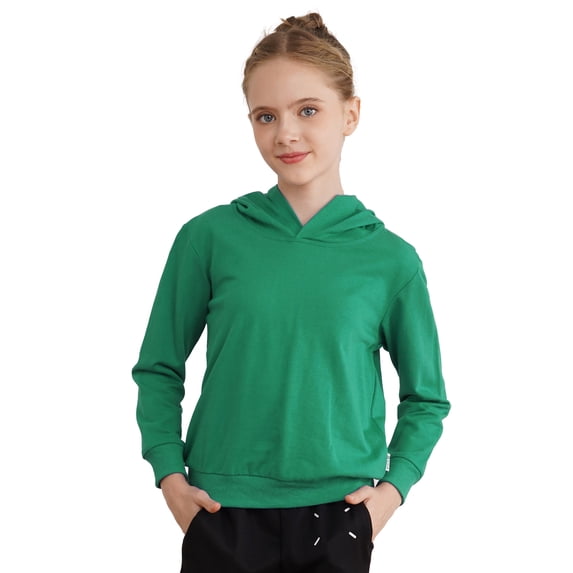 DPOIS Kids Girls Boys Long Sleeve Hooded Sweatshirt Pullover Hoodies Green 4-5
