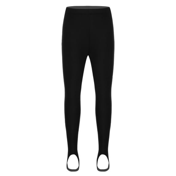 DPOIS Kids Girls Boys Solid Ballet Dance Tights Gymnastics Yoga Sports Legging Pants Black 7-8