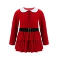DPOIS Kids Girls Christmas Costume Long Sleeve Layered Aline Velvet