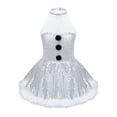 thumbnail image 1 of DPOIS Kids Girls Christmas Snowman Costume Sequins Figure Ice Skating Twirling Dress White 10, 1 of 7