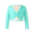thumbnail image 1 of DPOIS Kids Girls Classic Long Sleeve Ballet Dance Wrap Cardigan Shrug Sweater Mint Green 11-12, 1 of 7