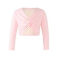 thumbnail image 1 of DPOIS Kids Girls Classic Long Sleeve Ballet Dance Wrap Cardigan Shrug Sweater Pink 13-14, 1 of 8