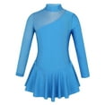thumbnail image 1 of DPOIS Kids Girls Figure Ice Skating Dress Mesh Splice Ballet Dance Leotard Dress Blue 6, 1 of 7