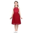 thumbnail image 1 of DPOIS Kids Girls Flower Girl Lace Dress Wedding Bridesmaid Pageant Party Prom Formal Ball Gown Red 12, 1 of 7