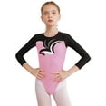 thumbnail image 1 of DPOIS Kids Girls Gymnastic Leotard Long Sleeve Color Block Bodysuit Ballet Dance Outfit Pink 4, 1 of 7