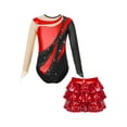 thumbnail image 1 of DPOIS Kids Girls Gymnastic Leotard with Skirt Sets Red 12, 1 of 7