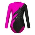 thumbnail image 1 of DPOIS Kids Girls Long Sleeve Sparkly Rhinestone Gymnastics Leotards Hot Pink 14, 1 of 7