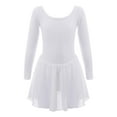 thumbnail image 1 of DPOIS Kids Girls Long Sleeves Ballet Leotard Dancewear Gymnastics Outfit White 10-12, 1 of 6