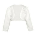 thumbnail image 1 of DPOIS Kids Girls Long Sleeves Beaded Bolero Jacket Shrug Cardigan Ivory 7-8, 1 of 7