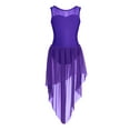thumbnail image 1 of DPOIS Kids Girls Modern Contemporary Dance Costume High Low Ballet Leotard Dress Purple 6, 1 of 6