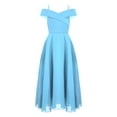 thumbnail image 1 of DPOIS Kids Girls Prom Dress Cold Shoulder Spaghetti Strap Evening Party Ball Gown Sky Blue 16, 1 of 6
