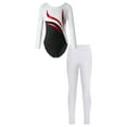 thumbnail image 1 of DPOIS Kids Girls Rhinestone Tumbling Dance Bodysuit Gymnastics Leotard with Leggings White 16, 1 of 7