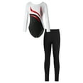 thumbnail image 1 of DPOIS Kids Girls Rhinestone Tumbling Dance Bodysuit Gymnastics Leotard with Leggings White&Black 10, 1 of 7