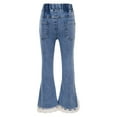 thumbnail image 1 of DPOIS Kids Girls Ripped Jeans Elastic Waistband Wide Leg Denim Pants Trousers Blue-A 130, 1 of 7
