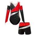 thumbnail image 1 of DPOIS Kids Girls Sequin Ballet Gymnastic Dance Leotard with Shorts Red 10, 1 of 7