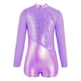 thumbnail image 1 of DPOIS Kids Girls Sequins Long Sleeves Ballet Dance Gymnastics Leotards Jumpsuit, 1 of 5