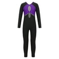 thumbnail image 1 of DPOIS Kids Girls Shiny Rhinestone Long Sleeve Full Body Unitard Jumpsuit Purple 8, 1 of 7
