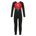 thumbnail image 1 of DPOIS Kids Girls Shiny Rhinestone Long Sleeve Full Body Unitard Jumpsuit Red 6, 1 of 7