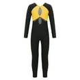 thumbnail image 1 of DPOIS Kids Girls Shiny Rhinestone Long Sleeve Full Body Unitard Jumpsuit Yellow 14, 1 of 7