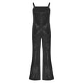 thumbnail image 1 of DPOIS Kids Girls Shiny Sequins Bell Bottoms Dance Jumpsuit for Music Festival Performance Black 8, 1 of 5