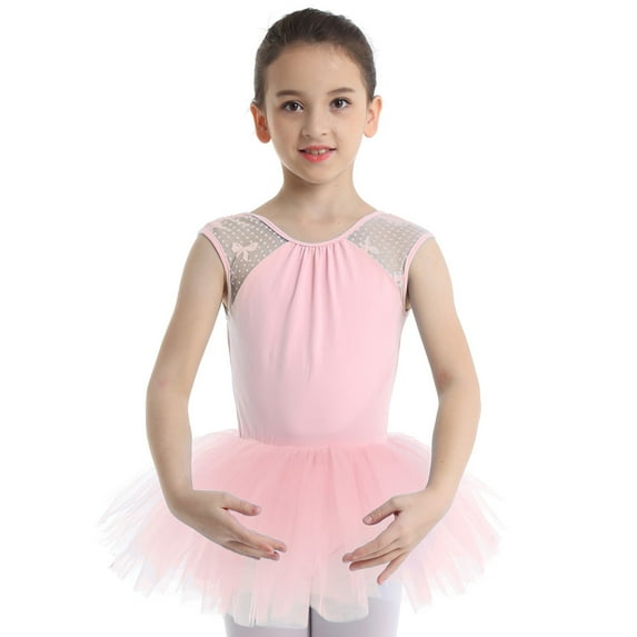 DPOIS Kids Girls Sleeveless Ballet Dance Dress Tutu Skirts Leotard Dancewear Jumpsuit