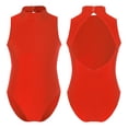 thumbnail image 1 of DPOIS Kids Girls Sleeveless Ballet Dance Leotard Turtleneck Gymnastics Bodysuit Dancewear Red 7-8, 1 of 7