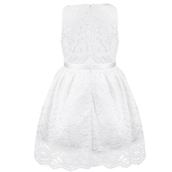 DPOIS Kids Girls Sleeveless Bowknot Floral Lace Birthday Party Outfits