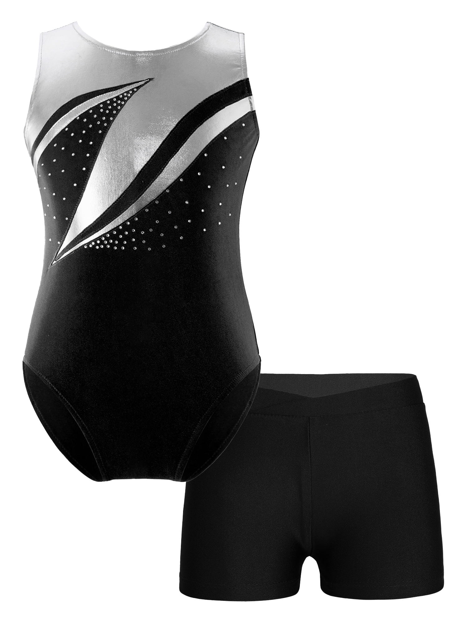 DPOIS Kids Girls Sparkly Metallic Ballet Gymnastics Leotard Unitard