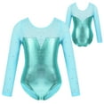 thumbnail image 1 of DPOIS Kids Girls Sparkly Rhinestone Metallic Leotard Long Sleeve Tulle Jumpsuit, 1 of 4