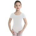 thumbnail image 1 of DPOIS Kids Girls Strechy Short Sleeve Ballet Dance Gymnastics Leotard White 10, 1 of 7