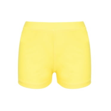 DPOIS Kids Girls Swimming Bottoms Quick Dry Rash Guard Swim Shorts Yellow 14