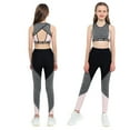 thumbnail image 1 of DPOIS Kids Girls Tracksuit Set Hip Hop Dance Yoga Sports Workout Athletic Leggings Outfits, 1 of 6