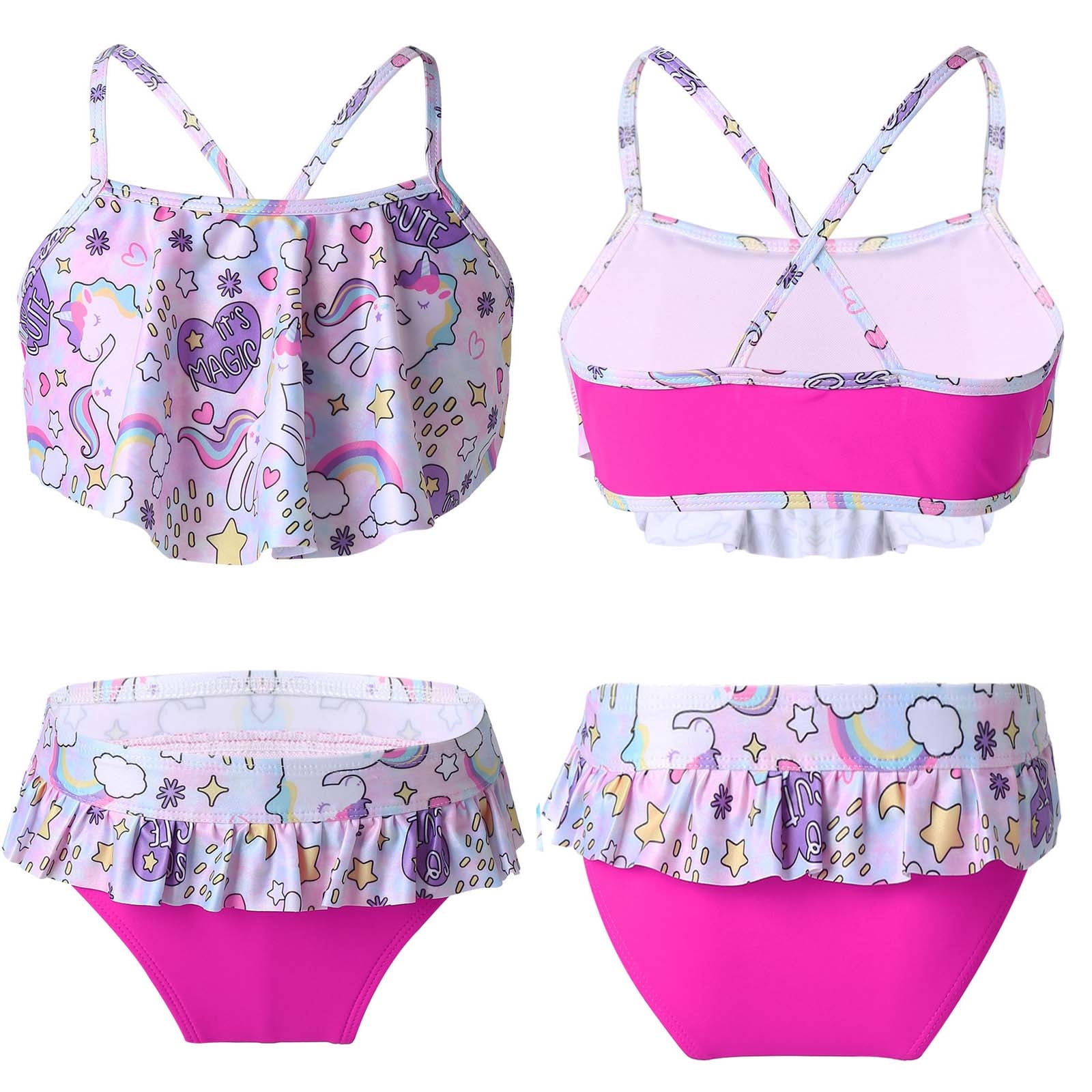 dpois-kids-girls-two-piece-bikini-swimwear-cartoon-horse-printcamisole
