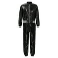 thumbnail image 1 of DPOIS Kids Jazz Hip Hop Shiny Metallic Long Sleeves Bomber Jacket and Sweatpants Set Black 14, 1 of 7