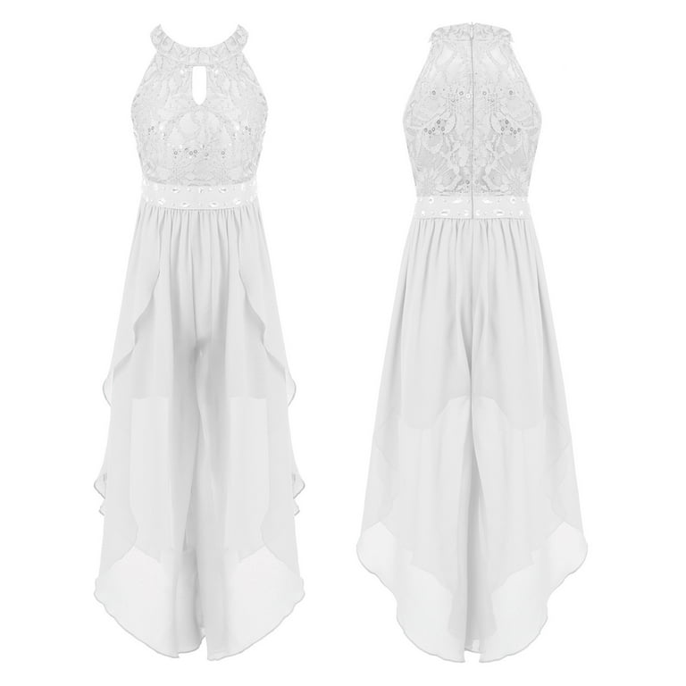 White halter clearance high low dress